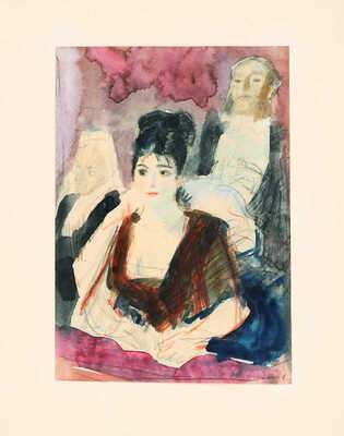 Рудаков Константин Иванович. Эскиз иллюстрация «В театре»